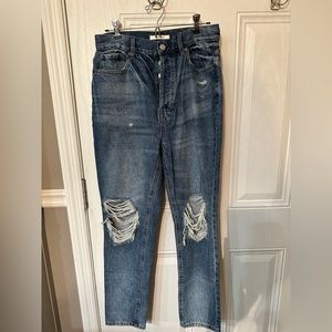 pacsun dark wash ultra high rise slim jean
